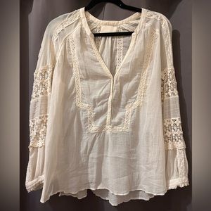 Zadig & Voltaire Tika Tunic Lace Blouse Top Crochet  peasant